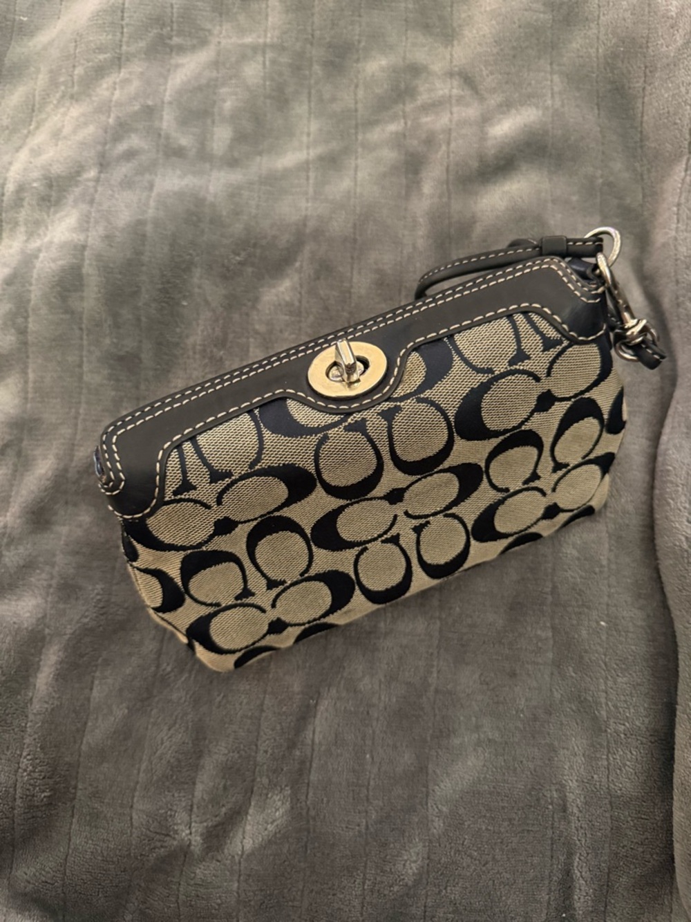 Y2K Coach Signature Jacquard Wristlet